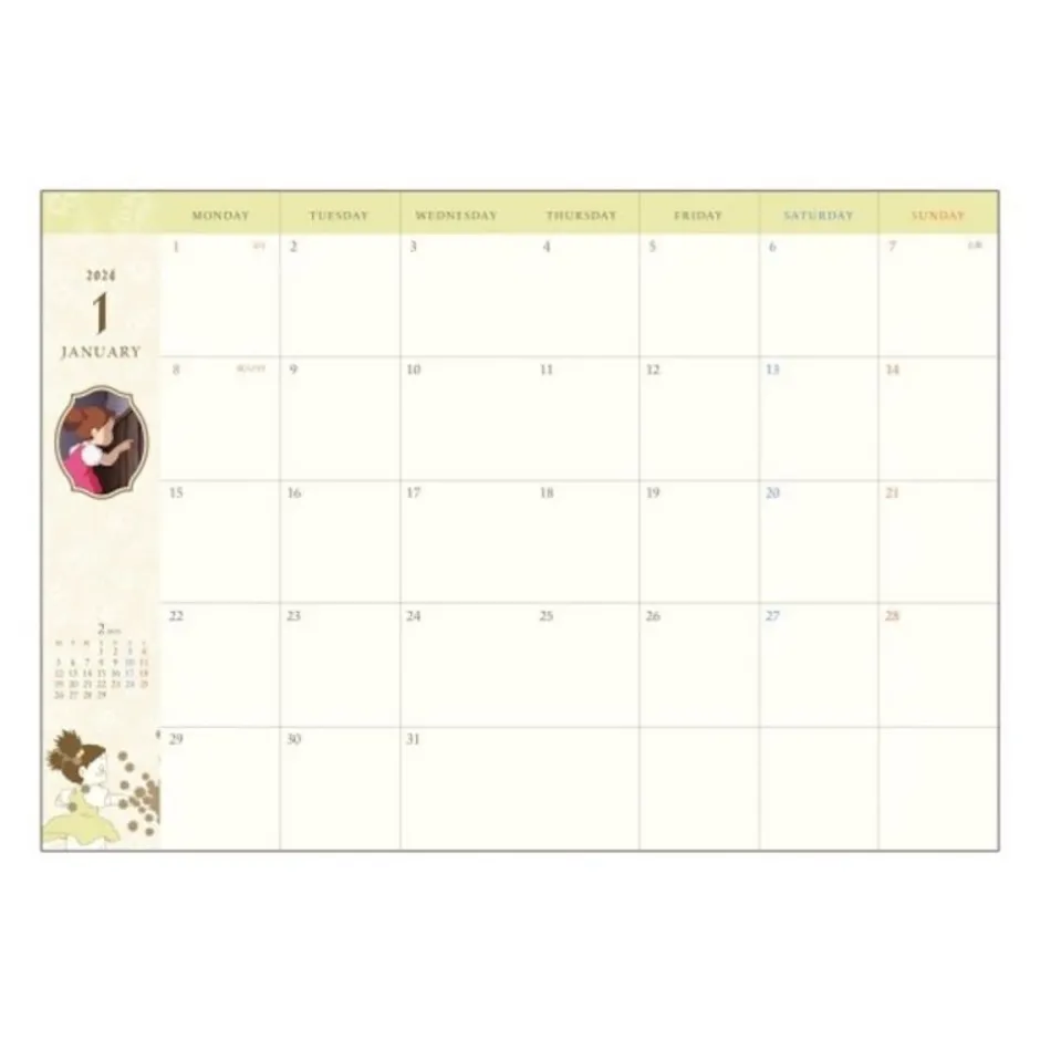 Maison Ghibli Schedule Diaries And Calendars-2024 Diary Flying Totoro - My Neighbor Totoro