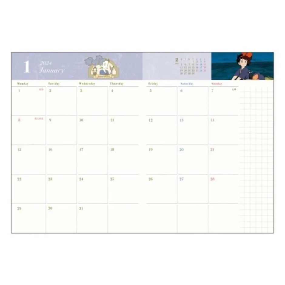 Maison Ghibli Schedule Diaries And Calendars-2024 Diary Kiki On Her Broom - Kiki'S Delivery Service