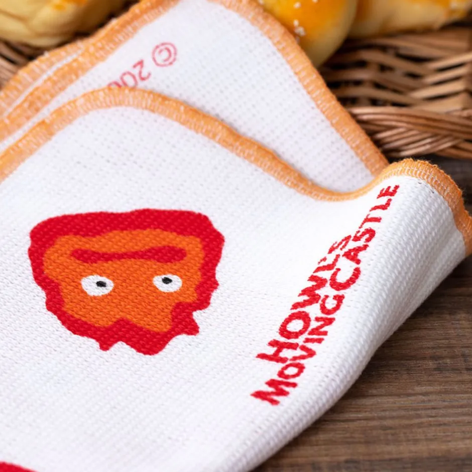 Maison Ghibli Kitchenware-2 Pcs Set Kitchen Towel Calcifer - Howl'S Moving Castle
