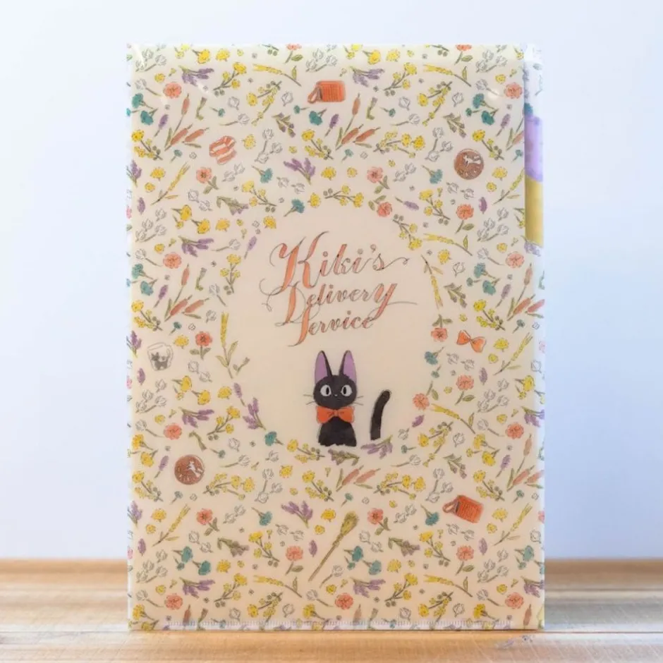 Maison Ghibli Storage-A4 Size Clear With 3 Flaps Flowers - Kiki'S Delivery Service