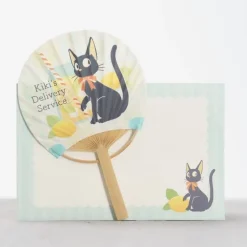 Maison Ghibli Accessories-Bamboo Fan & Letter Set Jiji With Lemon - Kiki'S Delivery Service