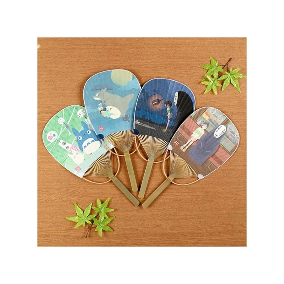 Maison Ghibli Accessories-Bamboo Fan Chihiro & No Face On The Train - Spirited Away