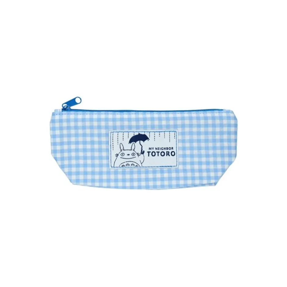 Maison Ghibli Storage-Blue Checkered Pencil Case - My Neighbor Totoro