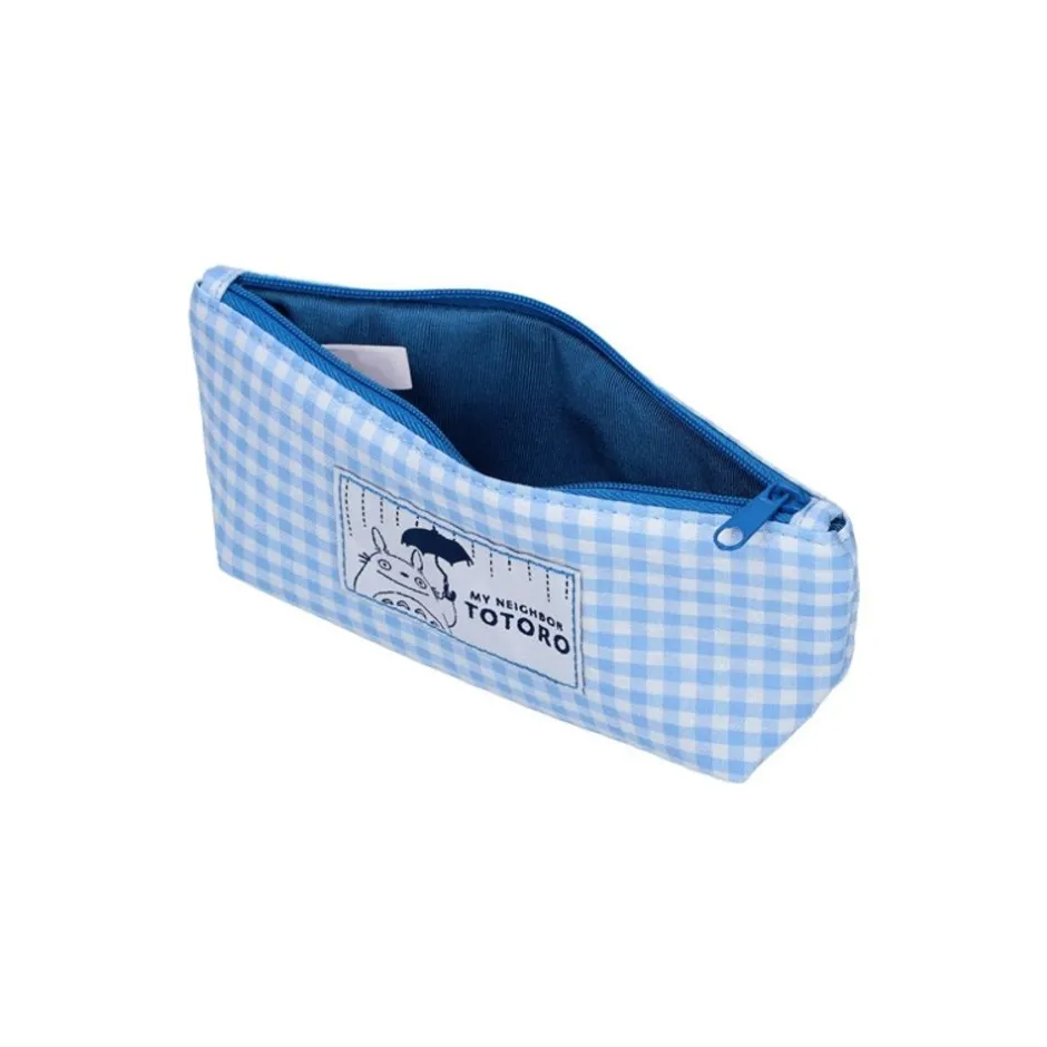 Maison Ghibli Storage-Blue Checkered Pencil Case - My Neighbor Totoro