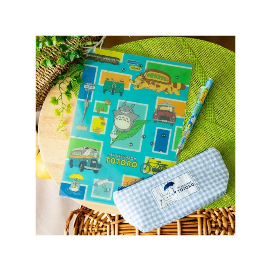 Maison Ghibli Storage-Blue Checkered Pencil Case - My Neighbor Totoro