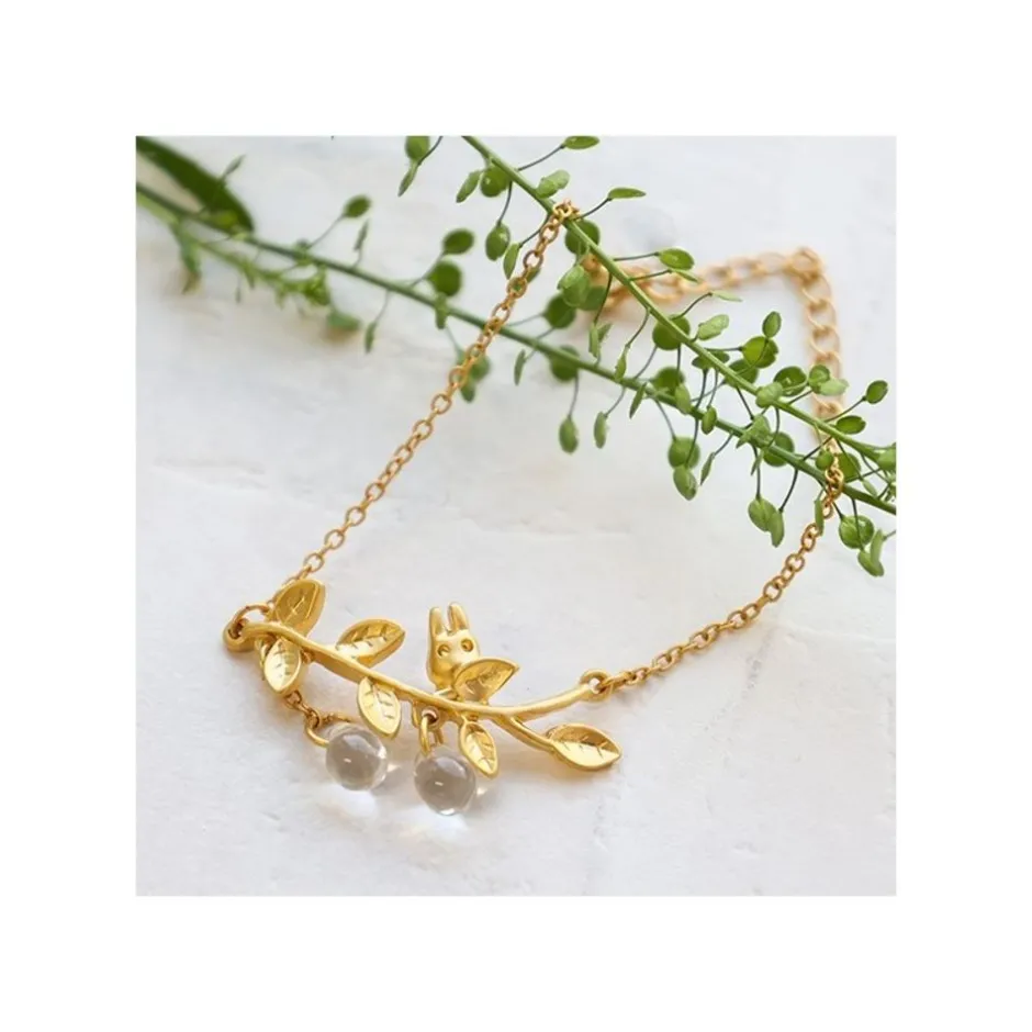 Maison Ghibli Jewellery-Braclet Totoro White Hidden In A Leaf - My Neighbor Totoro