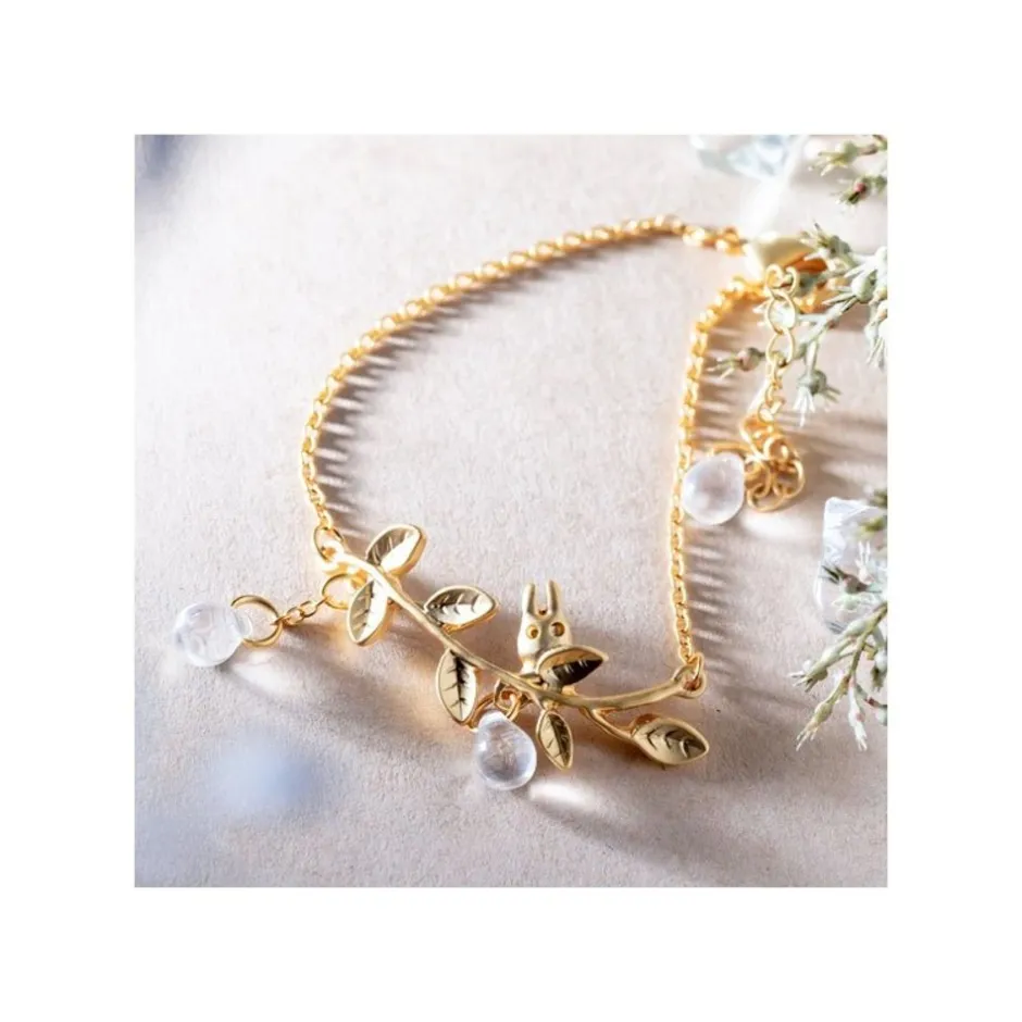Maison Ghibli Jewellery-Braclet Totoro White Hidden In A Leaf - My Neighbor Totoro