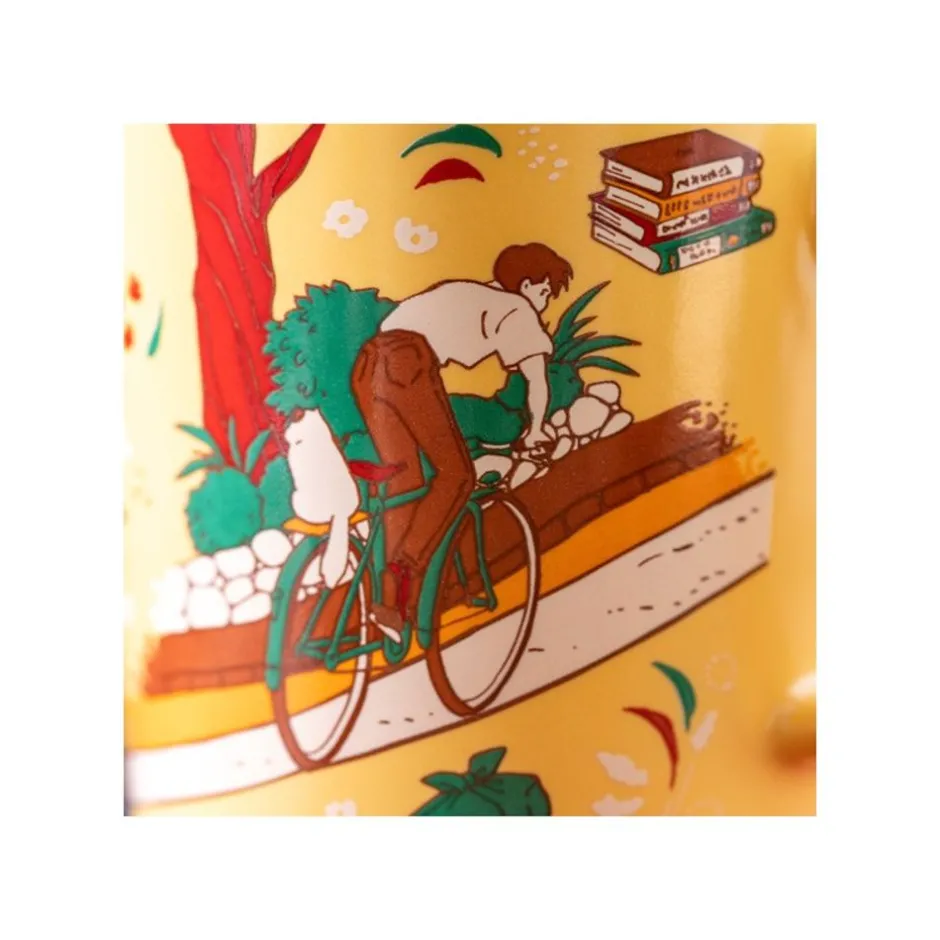 Maison Ghibli Kitchenware-Ceramic Cup Chasing The Cat - Whisper Of The Heart