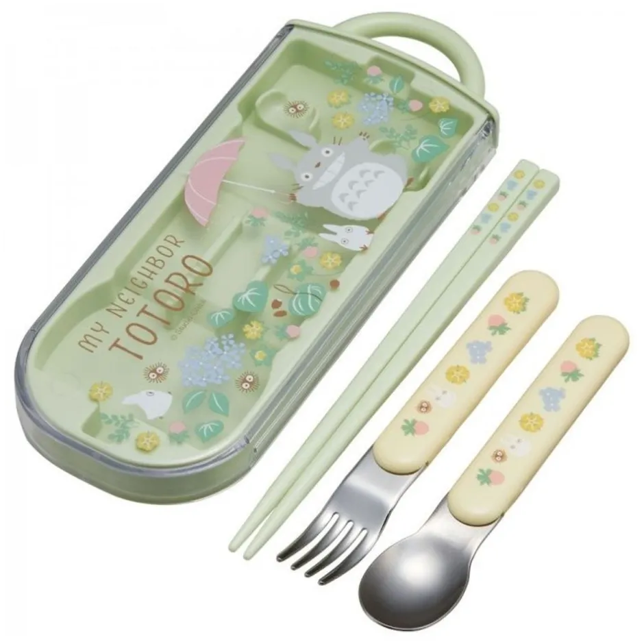 Maison Ghibli Kitchenware-Chopsticks Spoon Fork Box Set Totoro Holding Umbrella - My Neighbor T