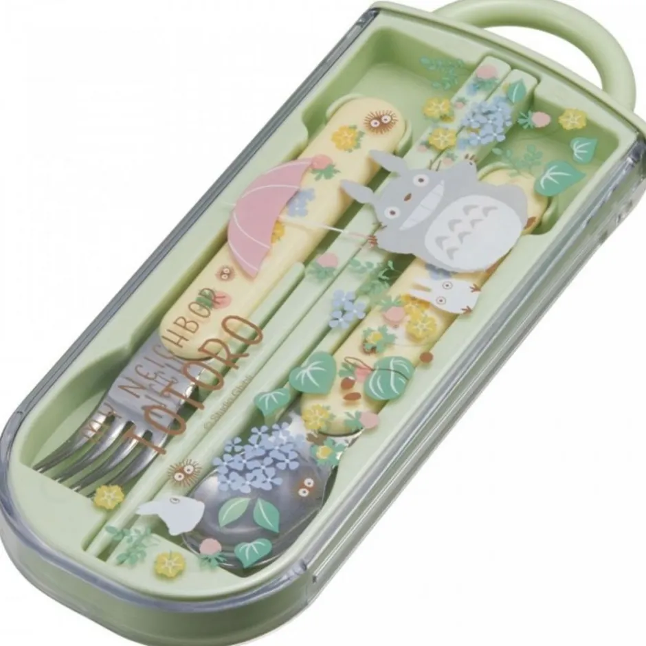 Maison Ghibli Kitchenware-Chopsticks Spoon Fork Box Set Totoro Holding Umbrella - My Neighbor T