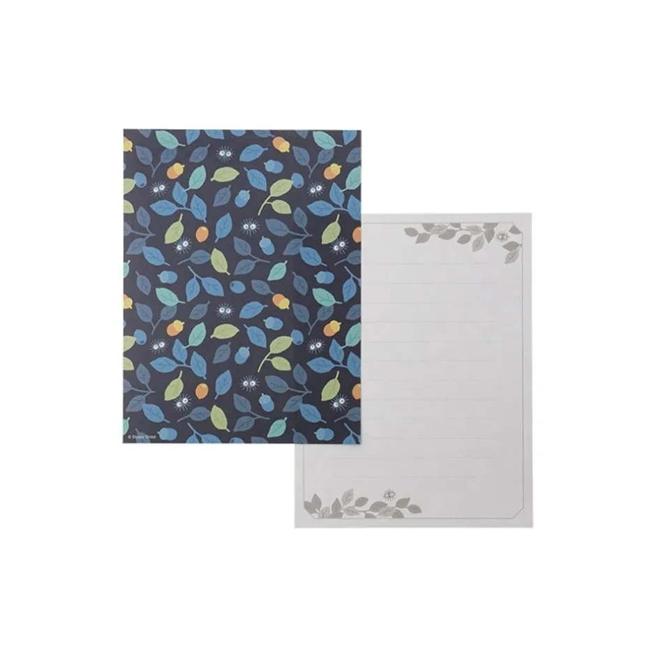 Maison Ghibli Postcards And Letter Papers-Clear Folder & Letter Set Soot Sprites Leaves - My Neighbor Totoro