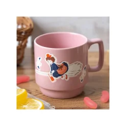 Maison Ghibli Kitchenware-Coloful Embossed Mug Kiki On Her Broom - Kiki'S Delivery Service