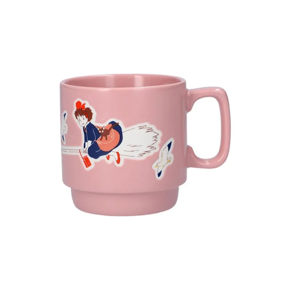 Maison Ghibli Kitchenware-Coloful Embossed Mug Kiki On Her Broom - Kiki'S Delivery Service