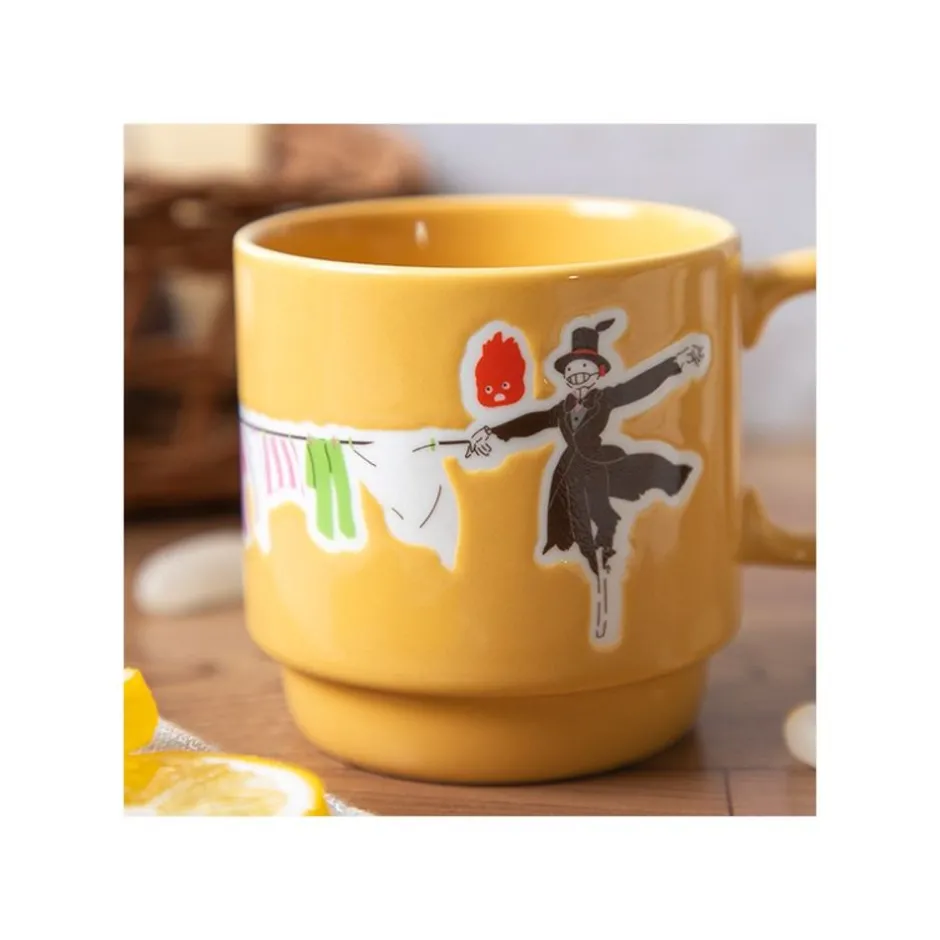 Maison Ghibli Kitchenware-Coloful Embossed Mug Laundry Day - Howl'S Moving Castle