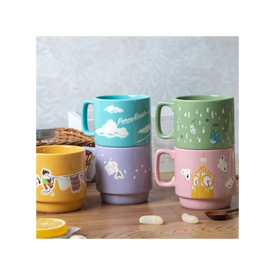 Maison Ghibli Kitchenware-Coloful Embossed Mug Laundry Day - Howl'S Moving Castle