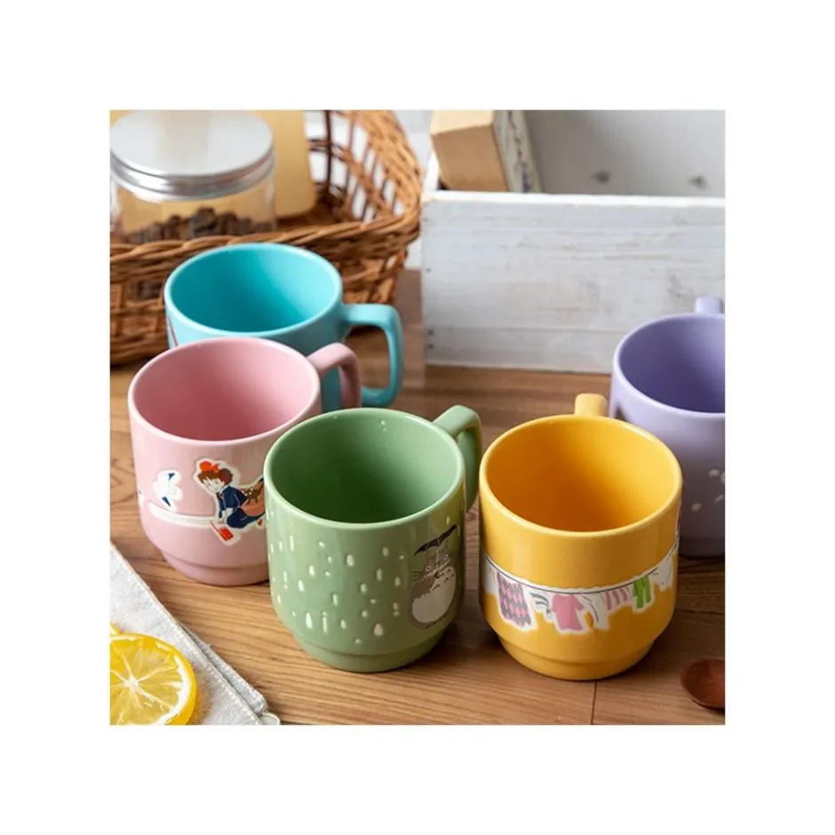 Maison Ghibli Kitchenware-Coloful Embossed Mug Savoia - Porco Rosso