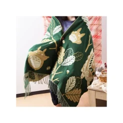 Maison Ghibli Outfits-Dark Green Stole Oak Leaves - My Neighbor Totoro