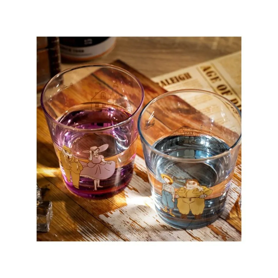 Maison Ghibli Kitchenware-Decorated Glass Marco & Fio - Porco Rosso