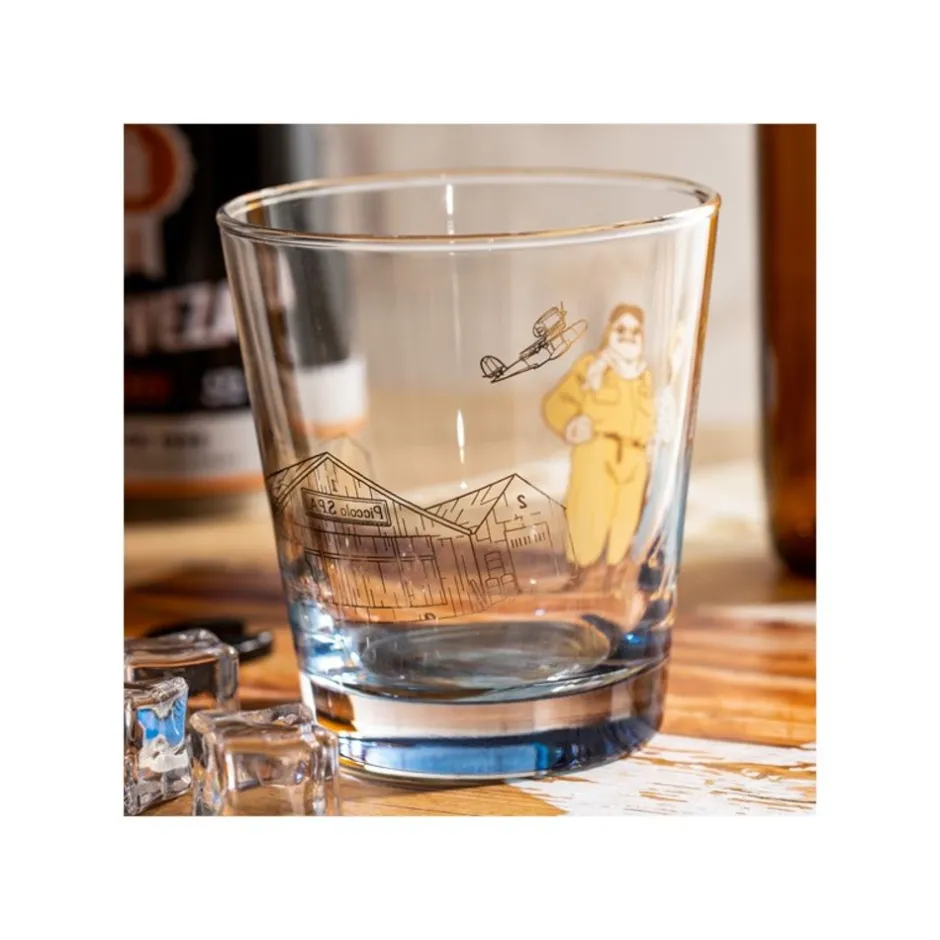 Maison Ghibli Kitchenware-Decorated Glass Marco & Fio - Porco Rosso