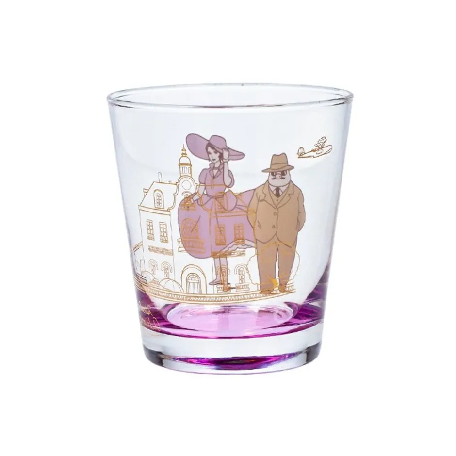 Maison Ghibli Kitchenware-Decorated Glass Marco & Gina - Porco Rosso