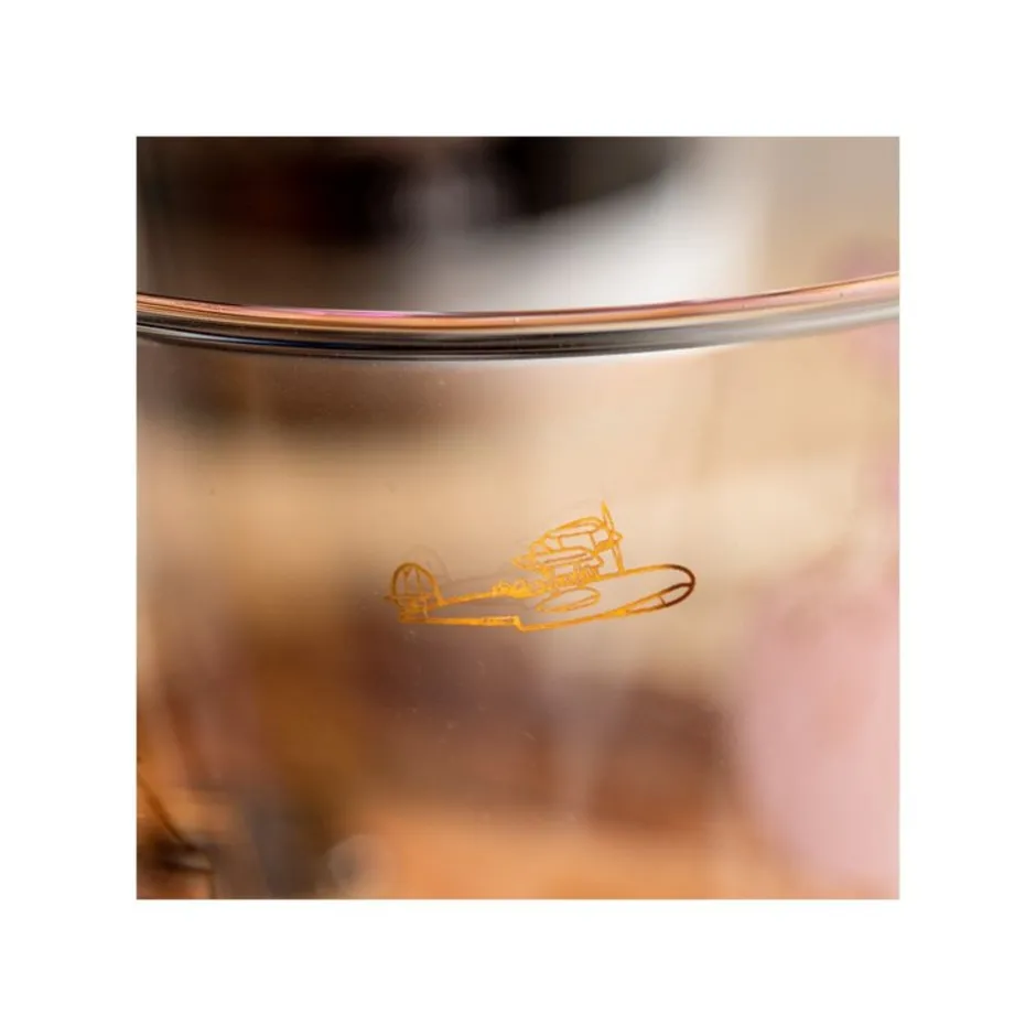 Maison Ghibli Kitchenware-Decorated Glass Marco & Gina - Porco Rosso