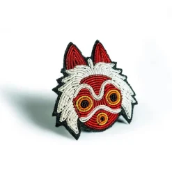 Maison Ghibli Pins-Embroidered Jewel Brooch San'S Mask - Princess Mononoke