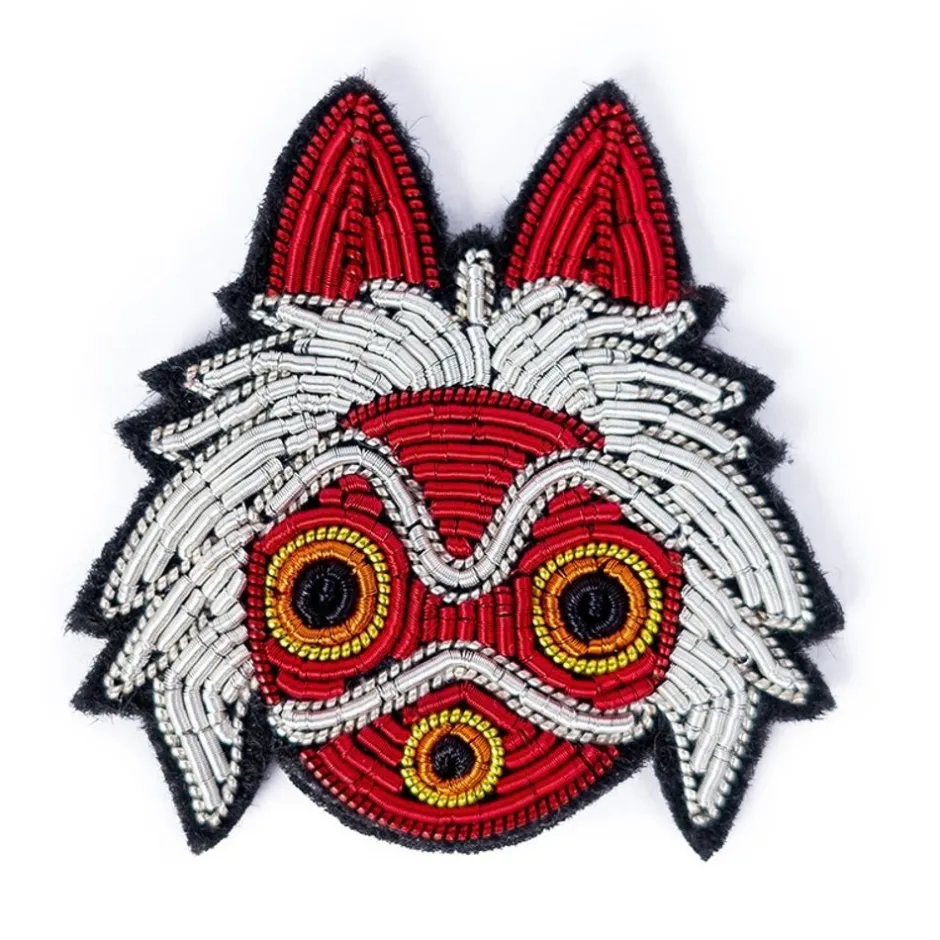 Maison Ghibli Pins-Embroidered Jewel Brooch San'S Mask - Princess Mononoke