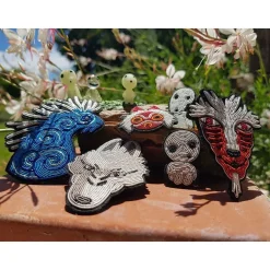 Maison Ghibli Pins-Embroidered Jewel Brooch Night Walker - Princess Mononoke