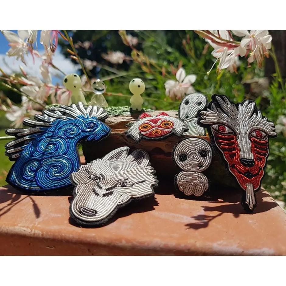 Maison Ghibli Pins-Embroidered Jewel Brooch Night Walker - Princess Mononoke