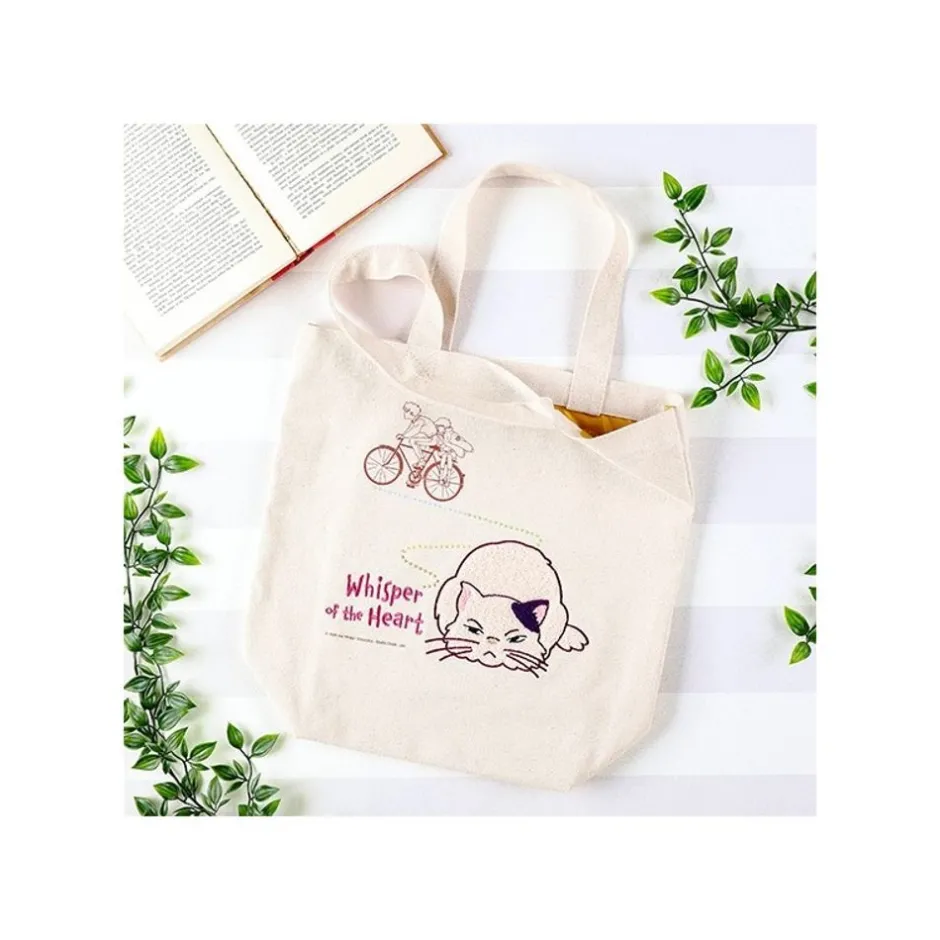 Maison Ghibli Bags-Embroidery Canvas Tote Bag The Path Of Twos - Whisper Of The Heart