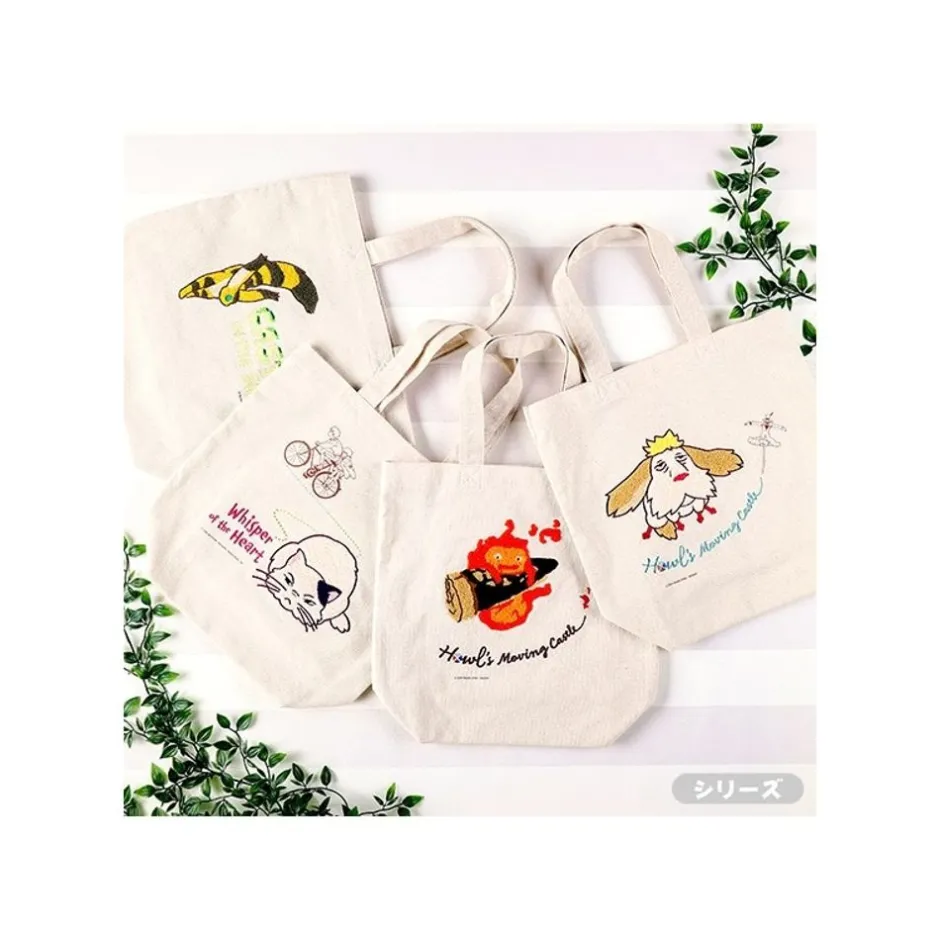 Maison Ghibli Bags-Embroidery Canvas Tote Bag The Path Of Twos - Whisper Of The Heart