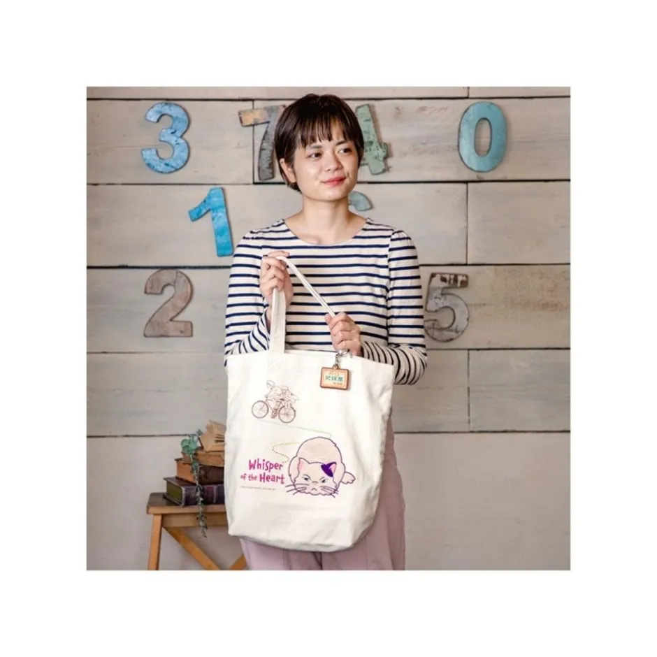 Maison Ghibli Bags-Embroidery Canvas Tote Bag The Path Of Twos - Whisper Of The Heart