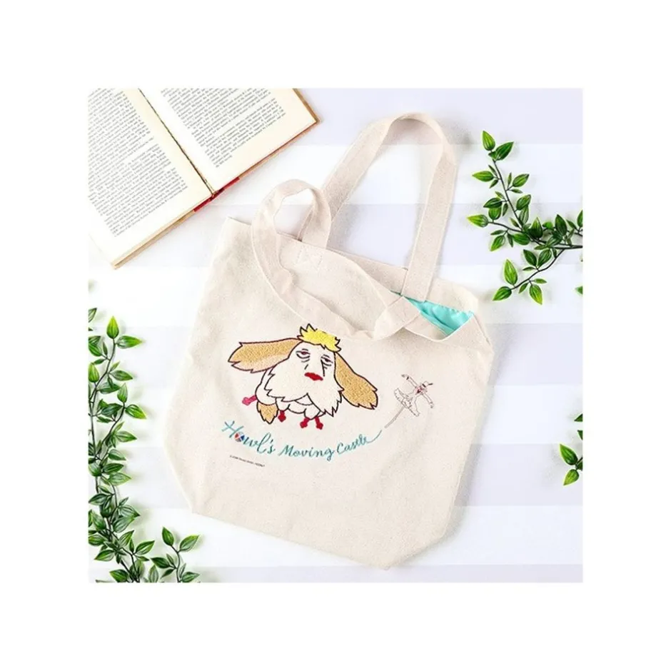 Maison Ghibli Bags-Embroidery Canvas Tote Bag Flying Heen - Howl'S Moving Castle