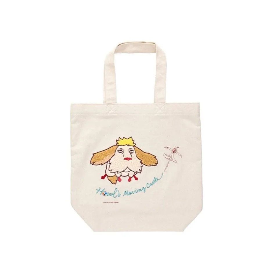 Maison Ghibli Bags-Embroidery Canvas Tote Bag Flying Heen - Howl'S Moving Castle