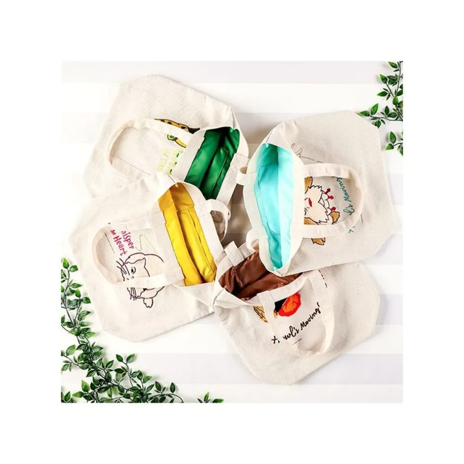 Maison Ghibli Bags-Embroidery Canvas Tote Bag Flying Heen - Howl'S Moving Castle