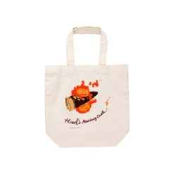 Maison Ghibli Bags-Embroidery Canvas Tote Bag Calcifer In A Hurry - Howl'S Moving Castle