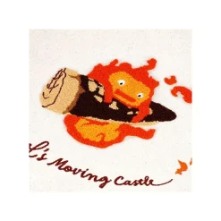 Maison Ghibli Bags-Embroidery Canvas Tote Bag Calcifer In A Hurry - Howl'S Moving Castle