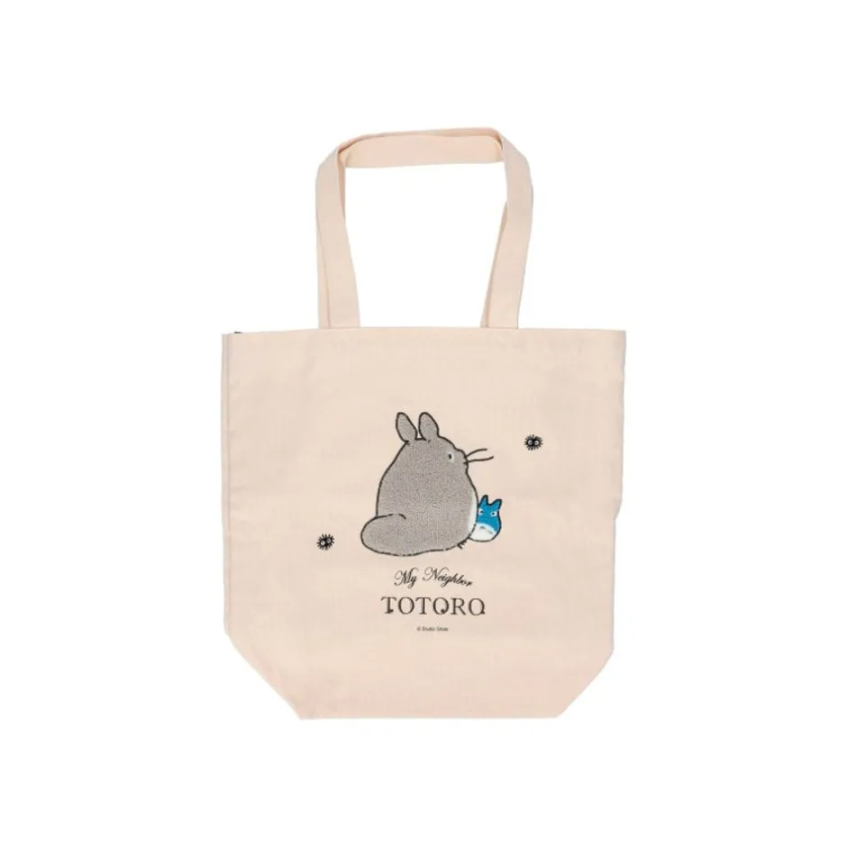 Maison Ghibli Bags-Embroidery Canvas Tote Bag Walking Away - My Neighbor Totoro