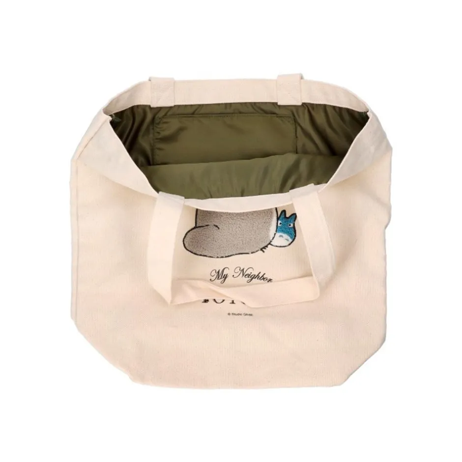 Maison Ghibli Bags-Embroidery Canvas Tote Bag Walking Away - My Neighbor Totoro