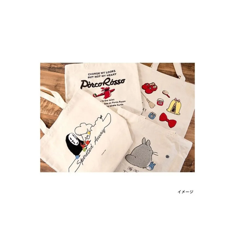 Maison Ghibli Bags-Embroidery Canvas Tote Bag Walking Away - My Neighbor Totoro