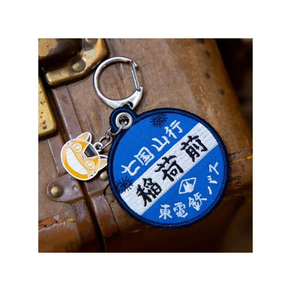 Maison Ghibli Keychains-Embroidery Keychain Bus Stop - My Neighbor Totoro