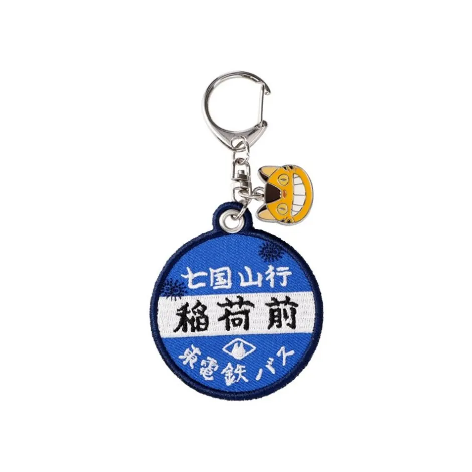 Maison Ghibli Keychains-Embroidery Keychain Bus Stop - My Neighbor Totoro
