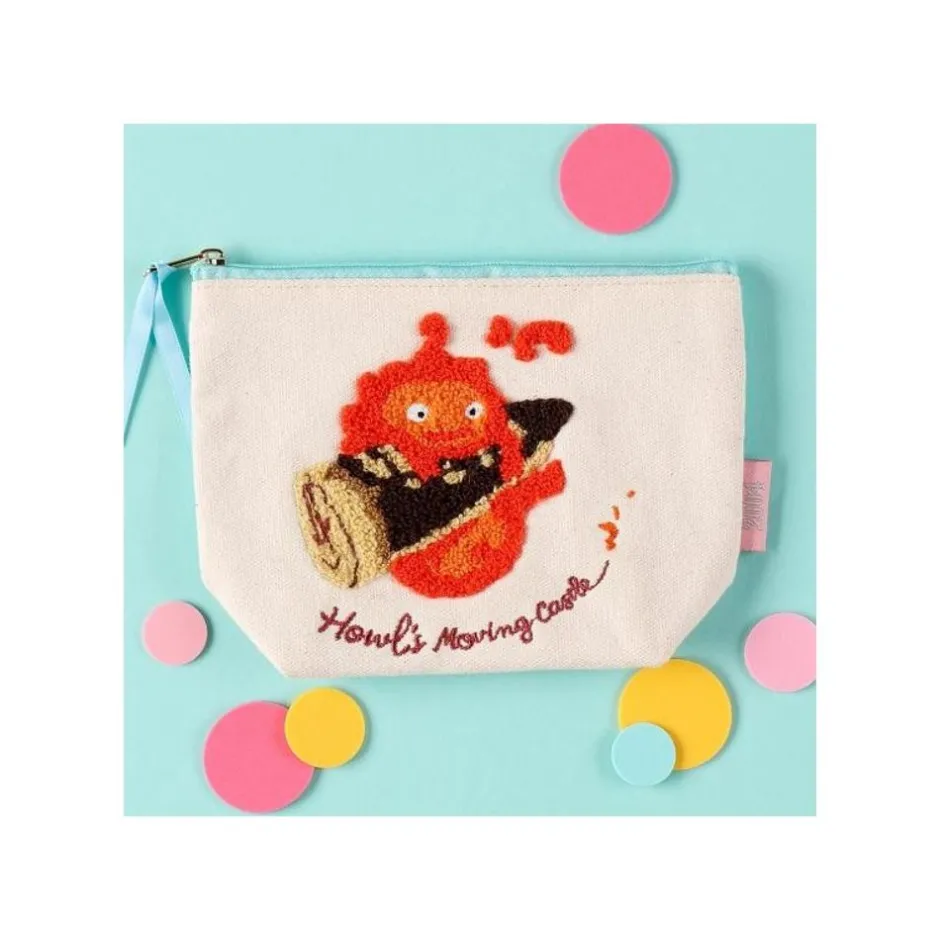 Maison Ghibli Storage-Embroidery Pouch Calcifer - Howl'S Moving Castle
