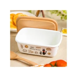 Maison Ghibli Kitchenware-Enamel Butter Dish With Wooden Lid Viennese Pastries 500Ml - Kiki'S D