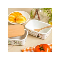 Maison Ghibli Kitchenware-Enamel Butter Dish With Wooden Lid Viennese Pastries 500Ml - Kiki'S D