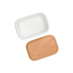 Maison Ghibli Kitchenware-Enamel Butter Dish With Wooden Lid Viennese Pastries 500Ml - Kiki'S D