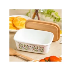 Maison Ghibli Kitchenware-Enamel Butter Dish With Wooden Lid Soot Sprites 500Ml - My Neighbor T