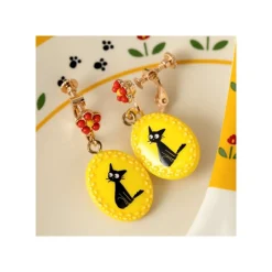 Maison Ghibli Jewellery-Fancy Yellow Earrings With Clips Jiji - Kiki'S Delivery Service