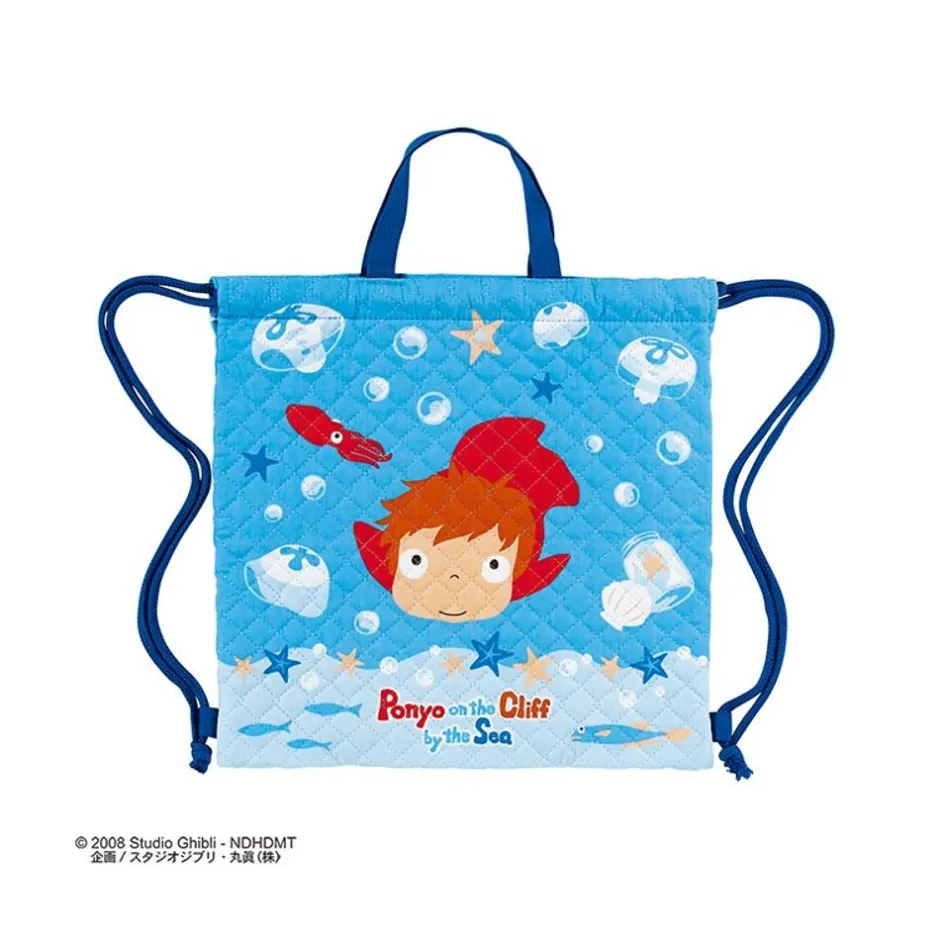 Maison Ghibli Bags-Foldable Backpack Ponyo In The Ocean 35X35 - Ponyo On The Cliff