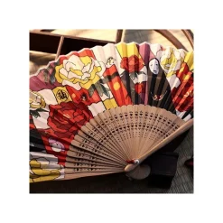 Maison Ghibli Accessories-Folding Fan Unabara Flowers - Spirited Away